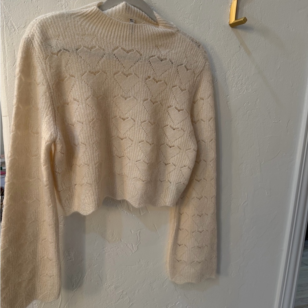 Only Cream Heart  Sweater